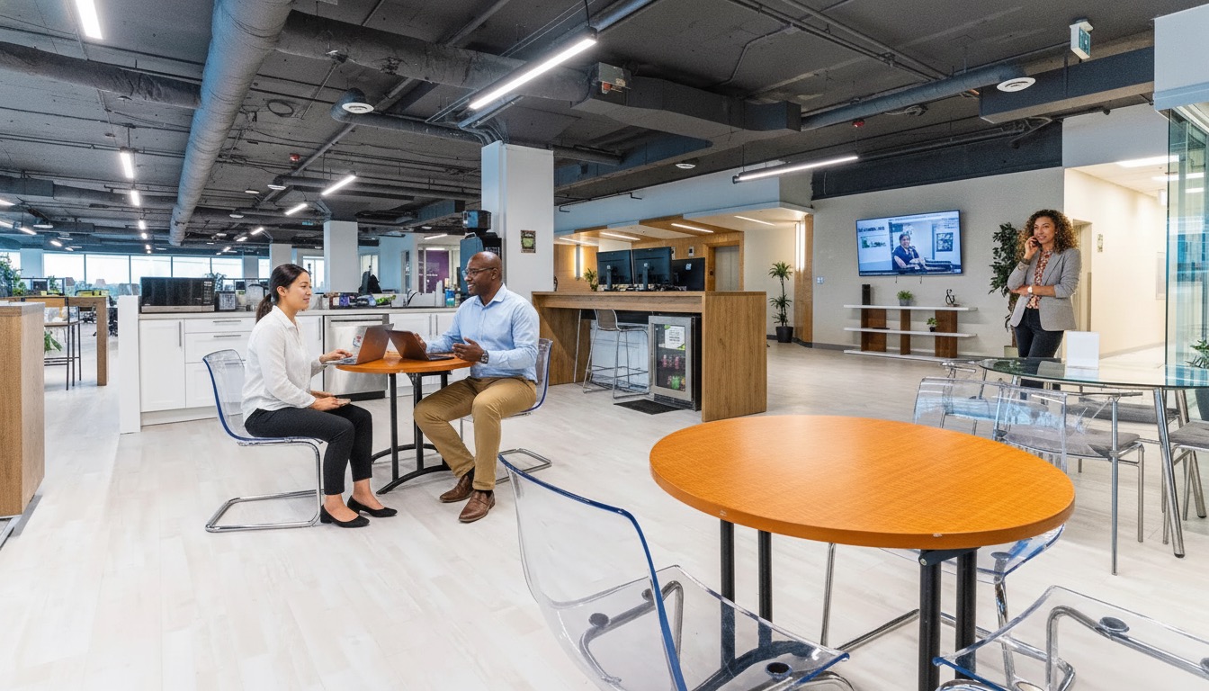 Salon de coworking en aire ouverte dans un centre TCC Canada