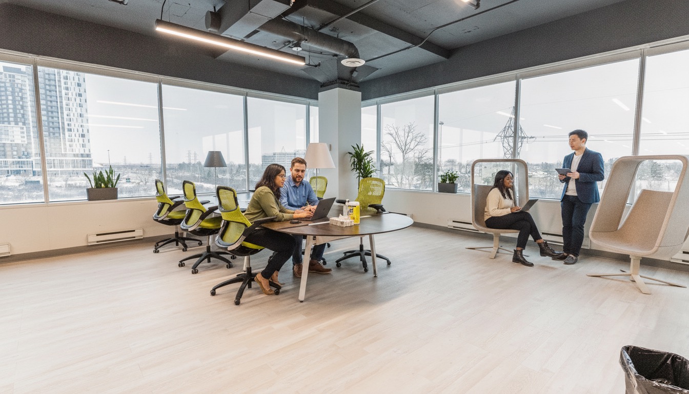 Un bureau meublé pour petite équipe chez TCC Canada