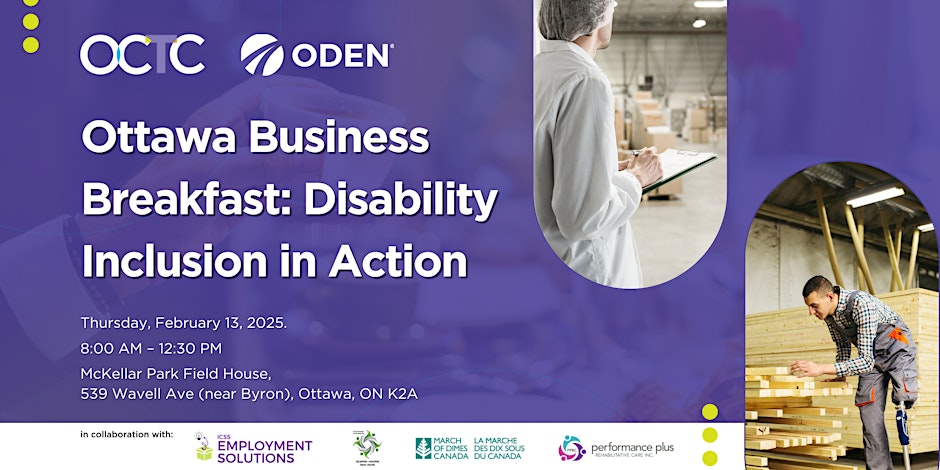 Banner promoting "Ottawa Business Breakfast: Disability Inclusion in Action" event.
