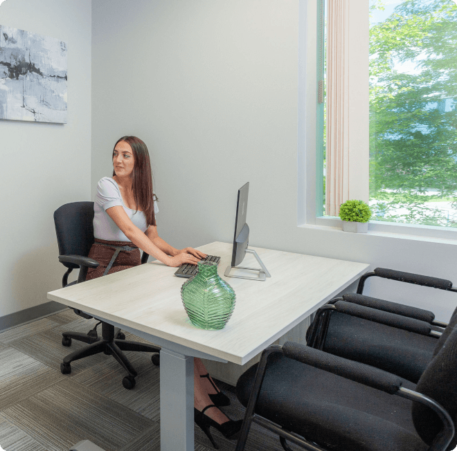 Modern individual office with ergonomic chair