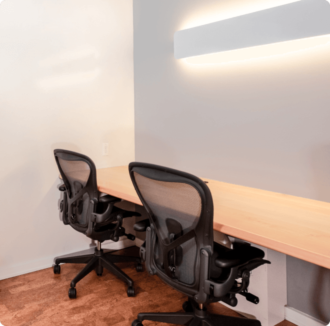 Small team office with modern furniture