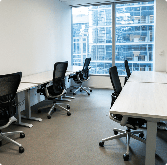 Small office space with collaborative seating